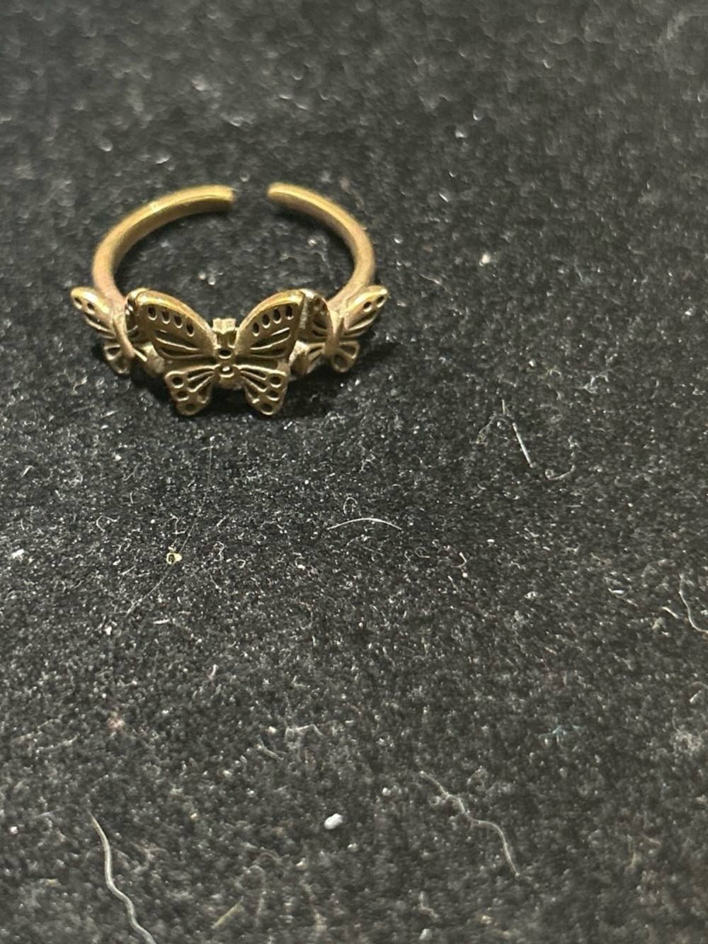 Delicate Butterfly Open adjustable Band Ring - Gold Tone